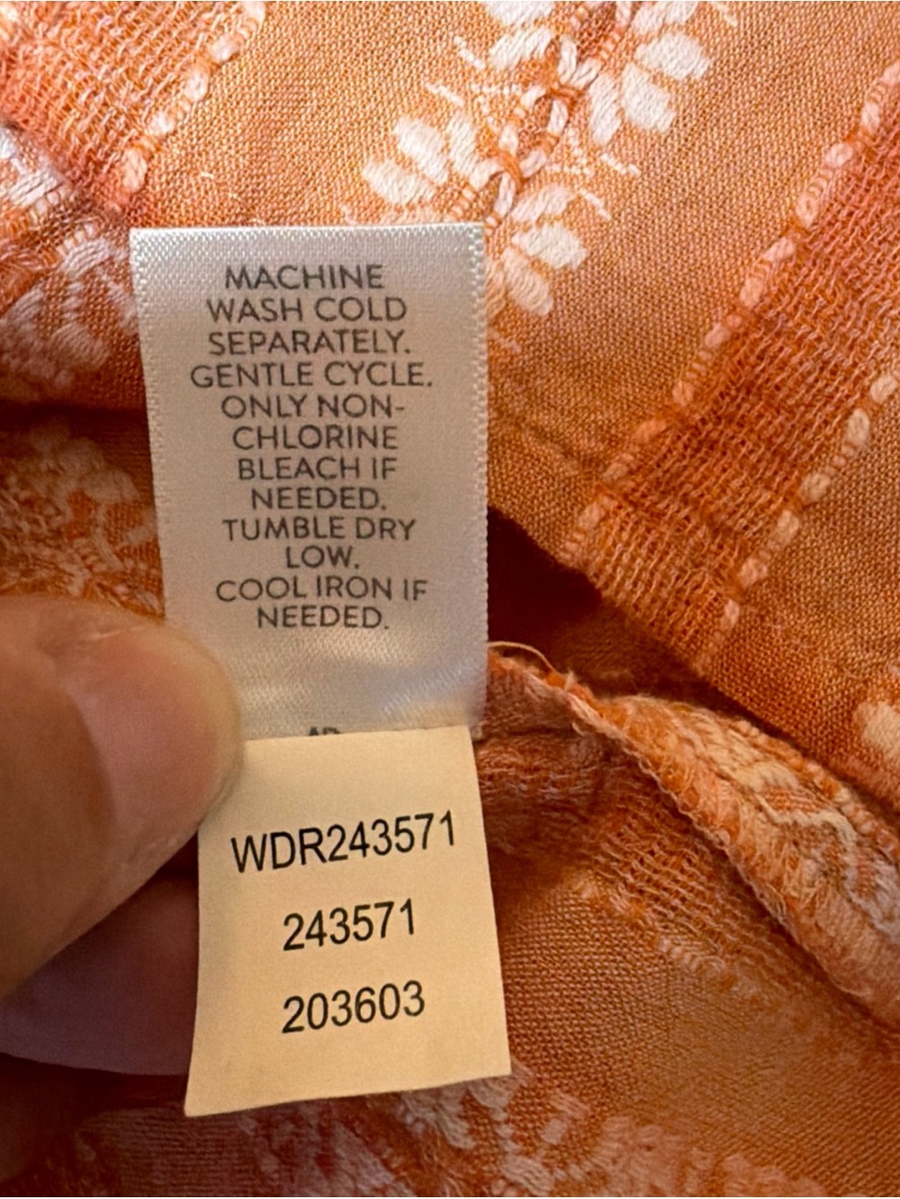 J.Jill Maxi Dress Women's Size M Orange Tie-Dye Embroidered Tiered Boho Cotton - Picture 8 of 9